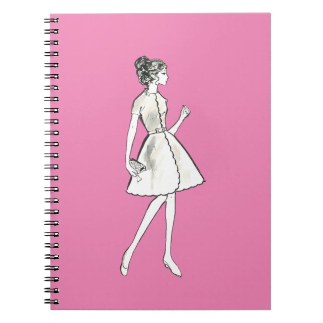 Caderno Espiral Notebook de moda feminina com vintage (Frente)