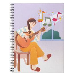 Caderno Espiral Notebook de Momentos Musicais - Garota Bonita, Vio