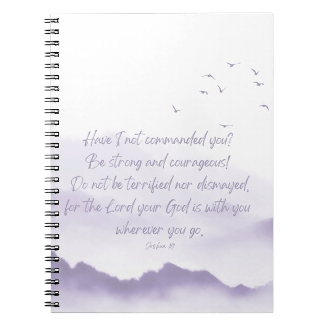 Caderno Espiral Notebook de montanha de aquarelas roxas (Frente)