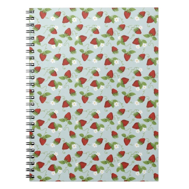 Caderno Espiral Notebook De Morango Floral Whimsical Spiral Bound (Frente)