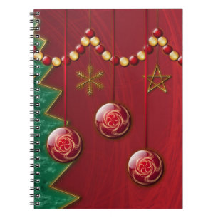 Caderno Espiral Notebook de Natal de Celebração Fractal