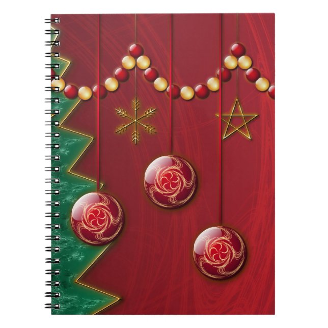Caderno Espiral Notebook de Natal de Celebração Fractal (Frente)