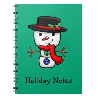 Caderno Espiral Notebook de Natal Jolly Snowman