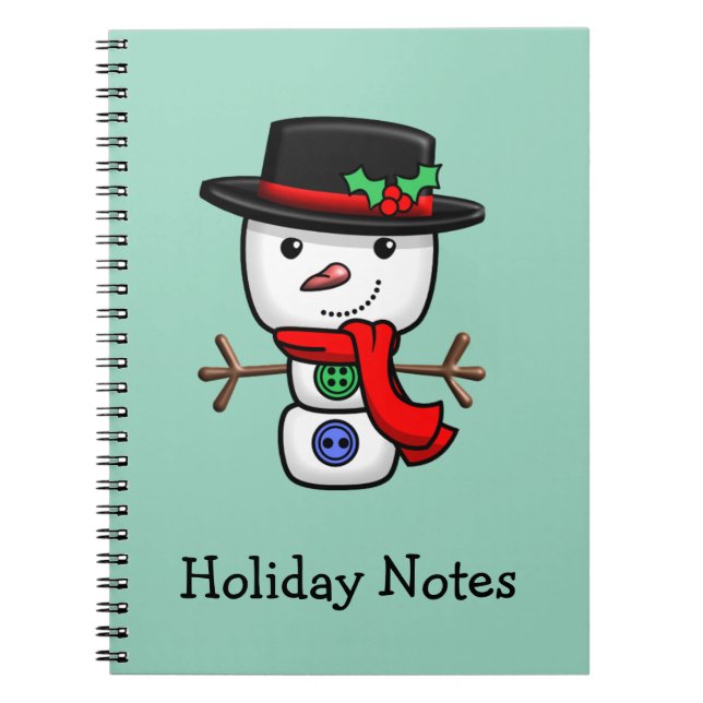 Caderno Espiral Notebook de Natal Jolly Snowman (Frente)