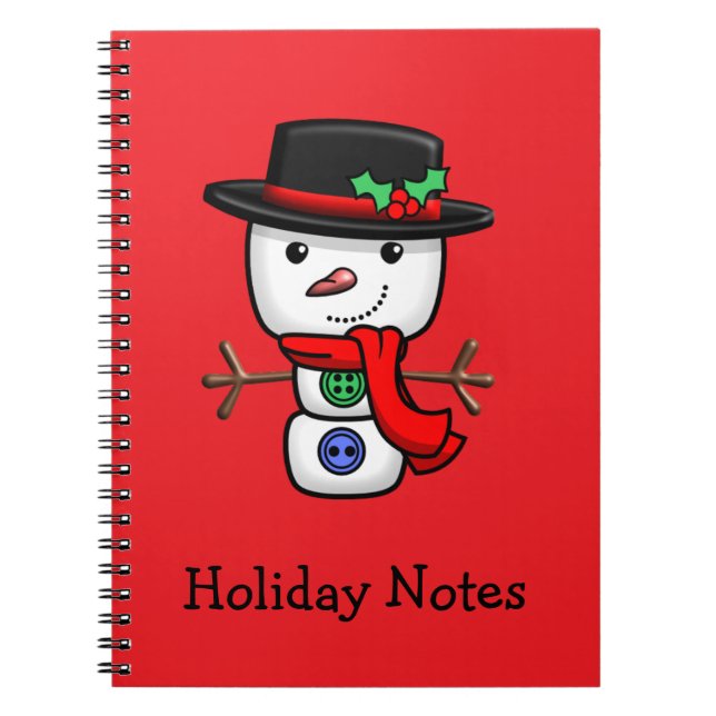 Caderno Espiral Notebook de Natal Jolly Snowman (Frente)
