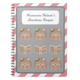Caderno Espiral Notebook de Natal para amantes de Hamster Kawaii B