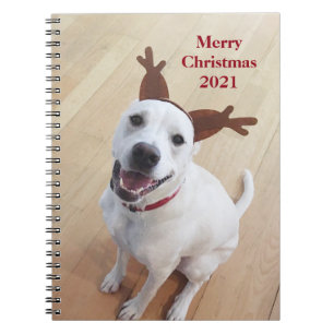 Caderno Espiral Notebook de Natal para Cães Brancos e Bonitos Sorr