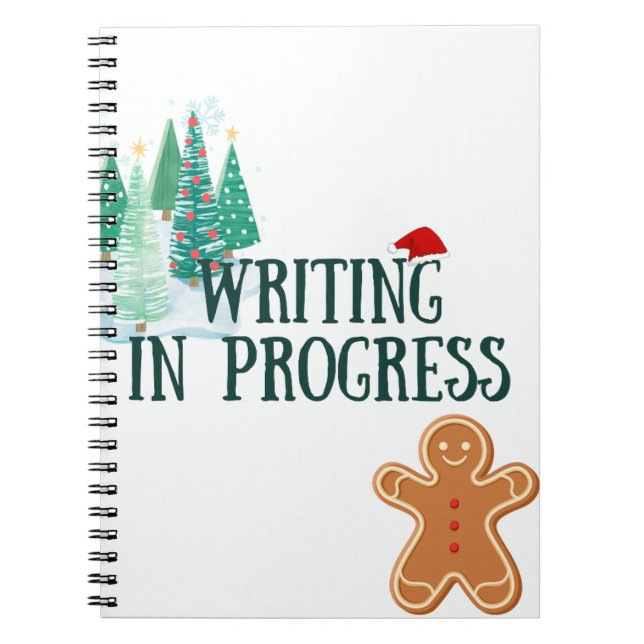Caderno Espiral Notebook de Natal Pensado em Escrevendo em Andamen (Frente)