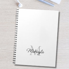 Caderno Espiral Notebook de Nome do Monograma Personalizado Modern