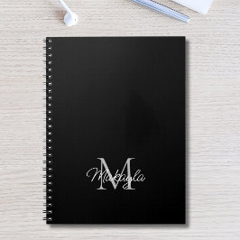 Caderno Espiral Notebook de Nome do Monograma Personalizado Modern