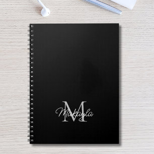 Caderno Espiral Notebook de Nome do Monograma Personalizado Modern