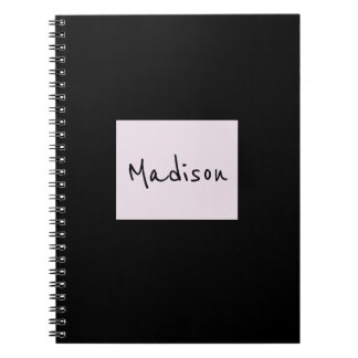 Caderno Espiral Notebook de nome personalizado simples e elegante