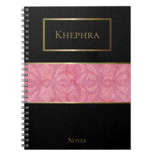 Caderno Espiral Notebook de nome simples, rosa-claro