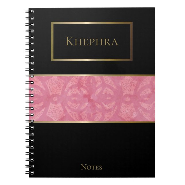 Caderno Espiral Notebook de nome simples, rosa-claro (Frente)