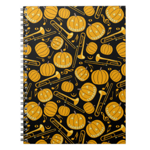 Caderno Espiral Notebook de Notas de Música Trombone de Pumpkin