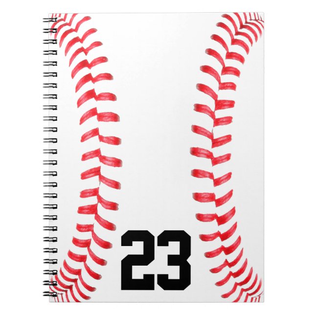 Caderno Espiral Notebook de números de baseball e Jersey personali (Frente)