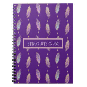 Caderno Espiral Notebook de Objetivos de Penas bonito