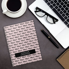 Caderno Espiral Notebook de oração minimalista com padrão rosa