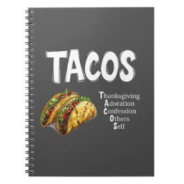 Caderno Espiral Notebook de oração TACOS