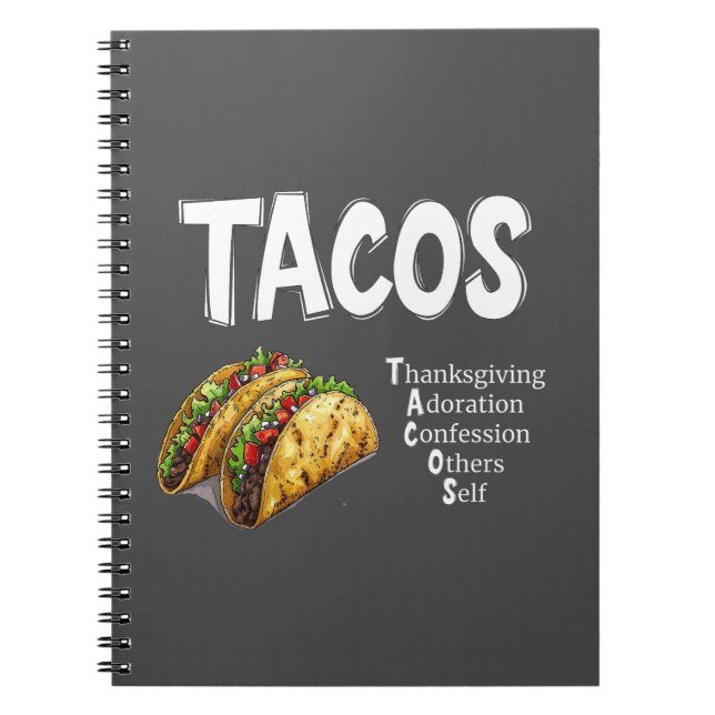 Caderno Espiral Notebook de oração TACOS (Frente)