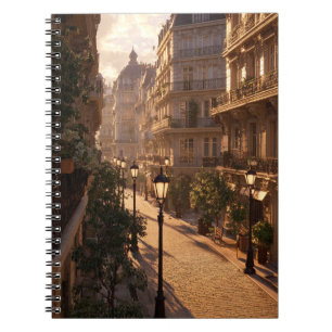 Caderno Espiral Notebook de ouro Hour Paris Quiet Street