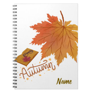 Caderno Espiral Notebook de outono personalizado - Fall Season J