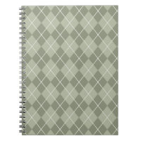 Notebook de padrão Argyle verde