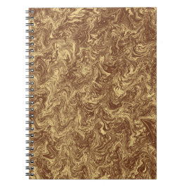 Caderno Espiral Notebook de padrão de espiral líquida marrom