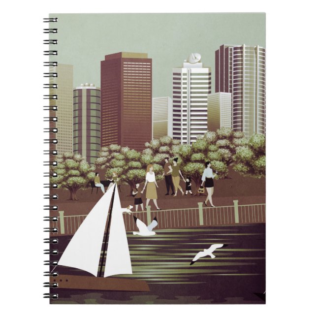 Caderno Espiral Notebook de paisagem urbana (Frente)