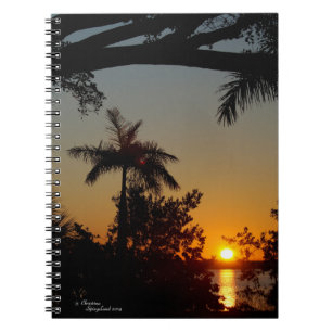 Caderno Espiral Notebook de Palmeira Sunrise
