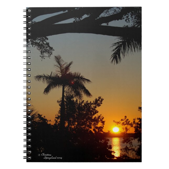 Caderno Espiral Notebook de Palmeira Sunrise (Frente)