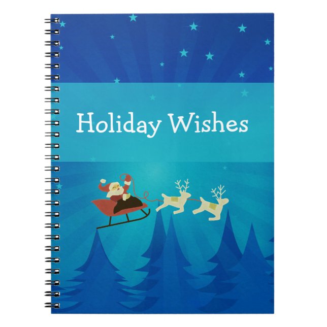 Caderno Espiral Notebook de papai noel de inverno (Frente)