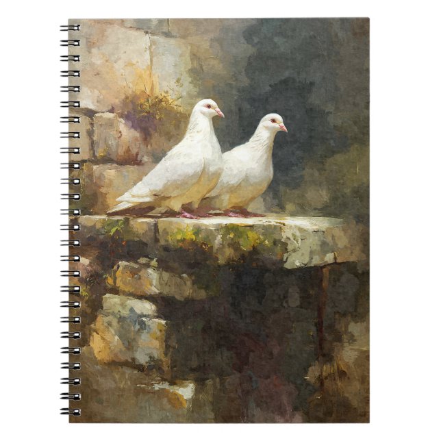 Caderno Espiral Notebook de parede de pedra branca (Frente)
