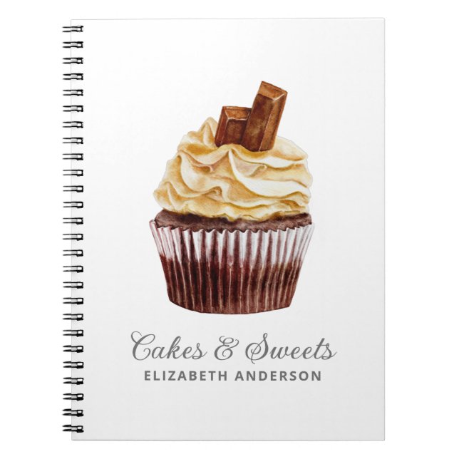 Caderno Espiral Notebook de pastelaria cupcake (Frente)