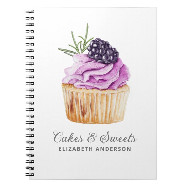 Caderno Espiral Notebook de pastelaria cupcake (Frente)