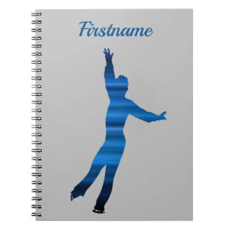 Caderno Espiral Notebook de patinador artístico masculino - Azul