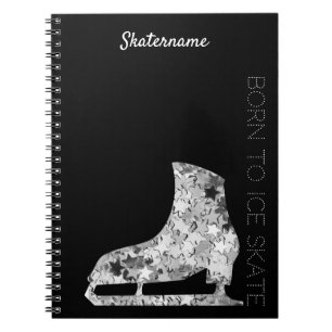 Caderno Espiral Notebook de patinagem digital - estrela prata