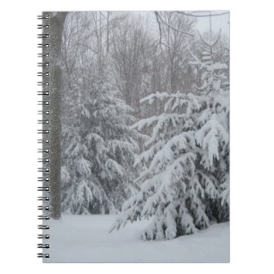 Caderno Espiral Notebook de pinheiro de inverno
