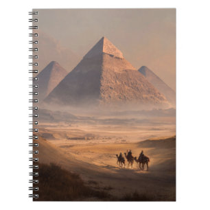 Caderno Espiral Notebook de pirâmide antiga de corrida solar