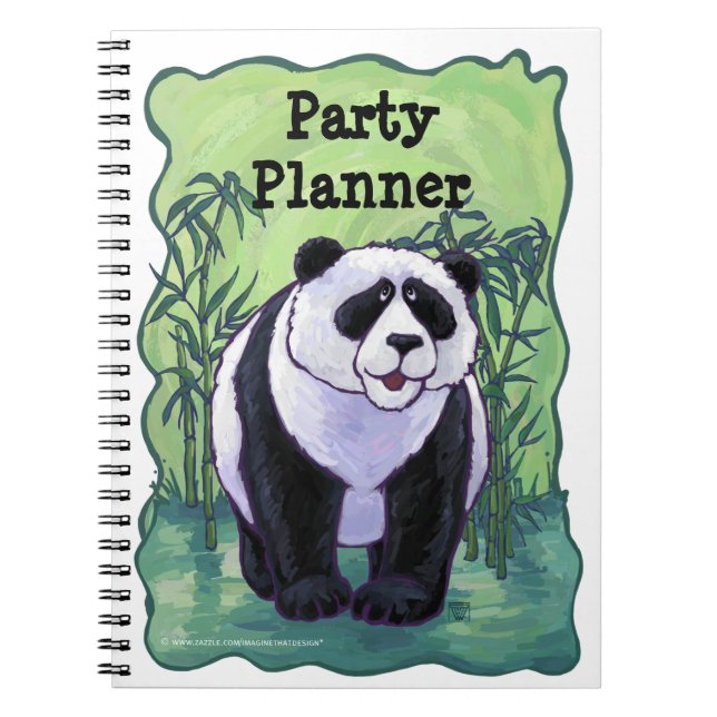 Caderno Espiral Notebook de Planejador do Partido do Urso Panda (Frente)