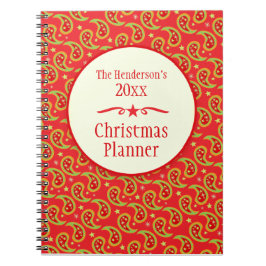Caderno Espiral Notebook de planejamento de natal da família Paisl
