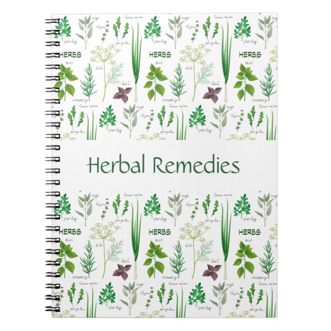 Caderno Espiral Notebook de plantas aromáticas monitoradas (Frente)