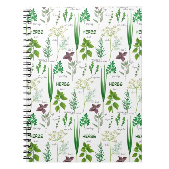 Caderno Espiral Notebook de plantas aromáticas monitoradas (Frente)