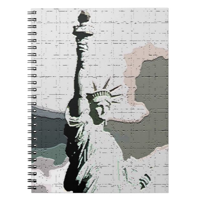 Caderno Espiral Notebook de pop Art Nova Iorque - Lady Liberty (Frente)