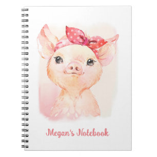 Caderno Espiral Notebook de porco bonito