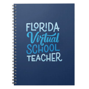 Caderno Espiral Notebook de professor virtual da Flórida (Marinho)