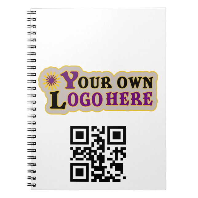 Caderno Espiral Notebook de QR frontal personalizado e texto (Frente)