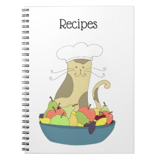 Caderno Espiral Notebook de recebimento de gatos de chef