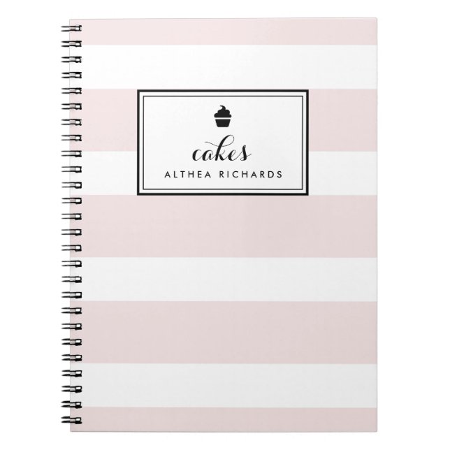 Caderno Espiral Notebook de Receita de Baking Personalizável com L (Frente)
