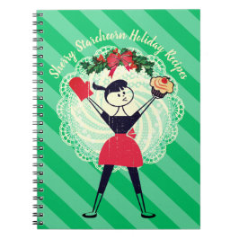 Caderno Espiral Notebook de receitas de boliche para cupcake retrô